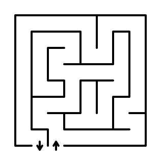 Maze 1: easy Orthogonal maze, 8×8 grid