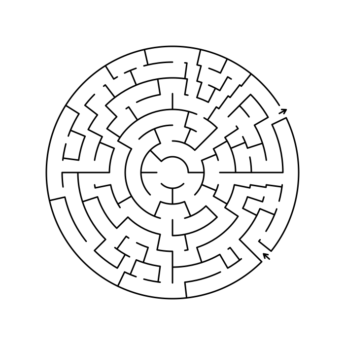 Maze 5: medium Theta maze, 8×8 grid