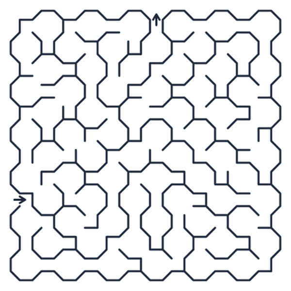 Octagon-square maze &mdash; octagons interlocked with smaller squares